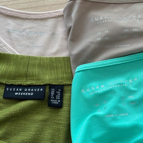 Susan Graver Liquid Knit Top Lot Tanks Blouses Modern Essentials Size 1X G316 - Picture 13 of 15